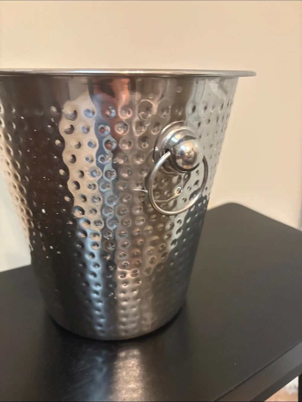 Hammered Metal Wine/Champagne Ice Bucket - Silver